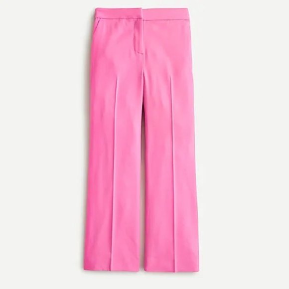 NWT J. Crew Hayden Wool Flannel Kickout Crop Pant, Pink Azalea, Size 12P - Picture 1 of 9